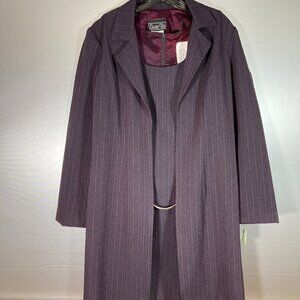 Suits Us Woman’s Two-Piece Purple Dress and Long Jacket, NWT